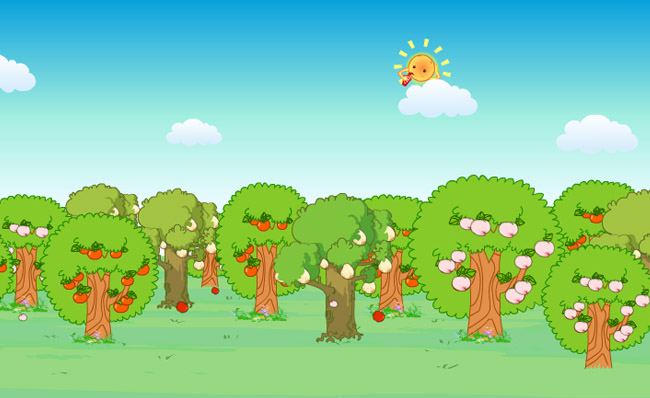 一片果树林动画场景二维动漫素材
