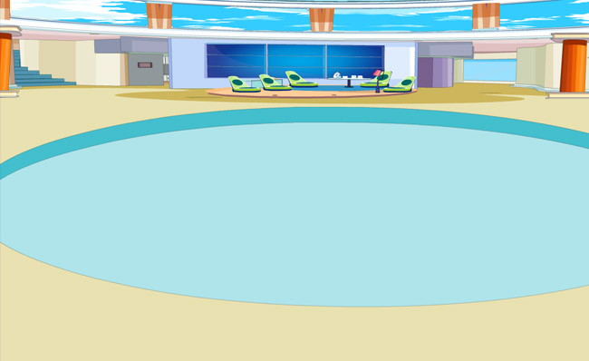 室内游泳馆场景二维动漫背景素材