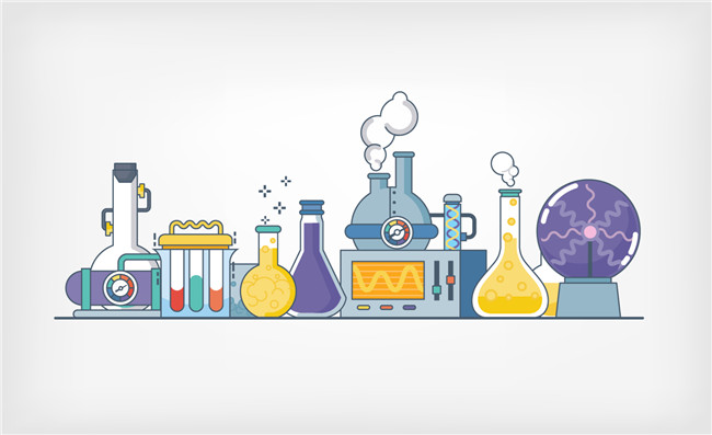 试剂瓶烧杯实验器械化学实验器材矢量素材