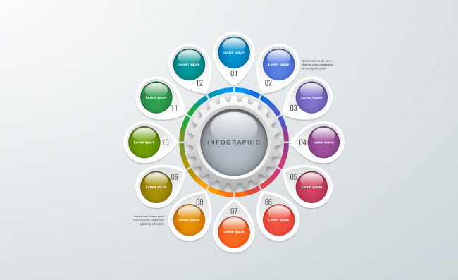 齿轮信息创意标注矢量素材