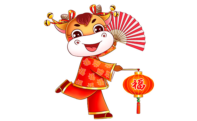中国传统节日春节卡通牛表情设计素材