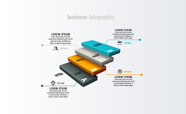 立体台阶信息创意标注矢量素材
