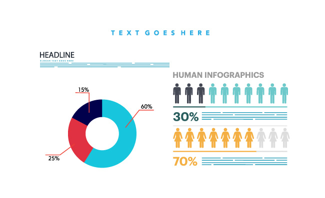 人物占比数据矢量图表
