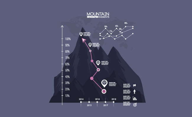 山峰信息图表素材