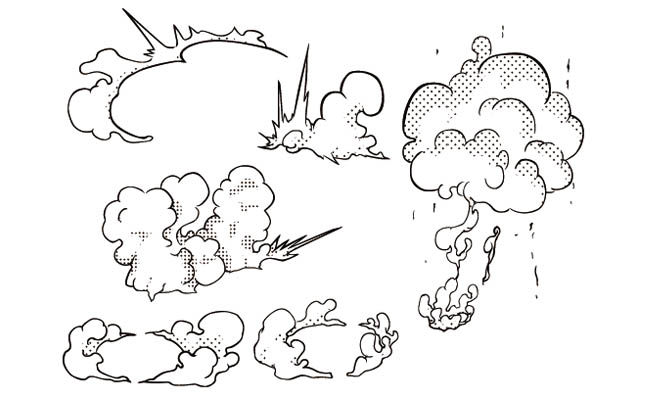 日式风格漫画创作各种烟雾特效素材