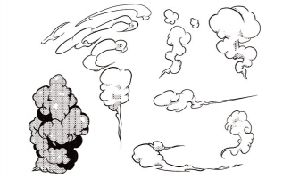 平面漫画设计烟雾效果图