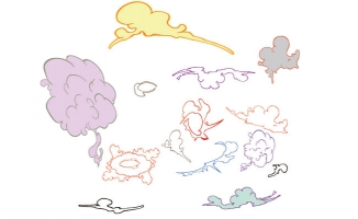 彩色漫画创作云雾元素素