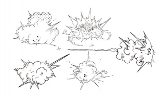 爆炸特效漫画素材