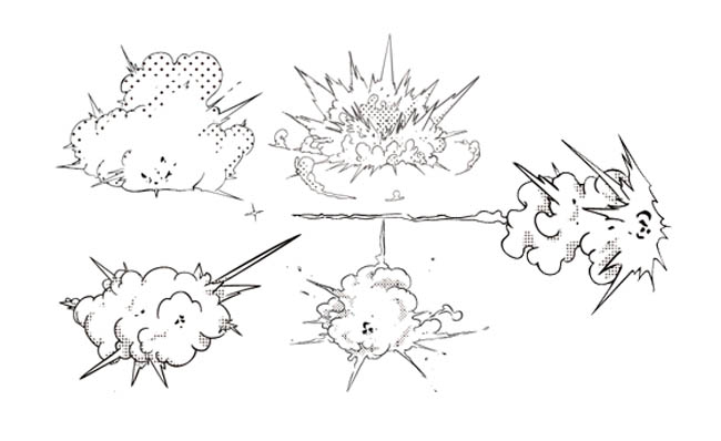 爆炸特效漫画素材