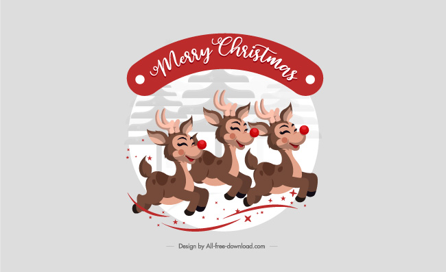 动物创意圣诞麋鹿矢量素材插画