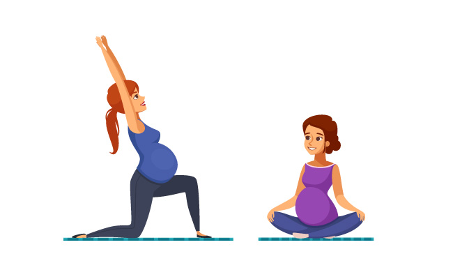 练习瑜伽的孕妇准妈妈人物素材
