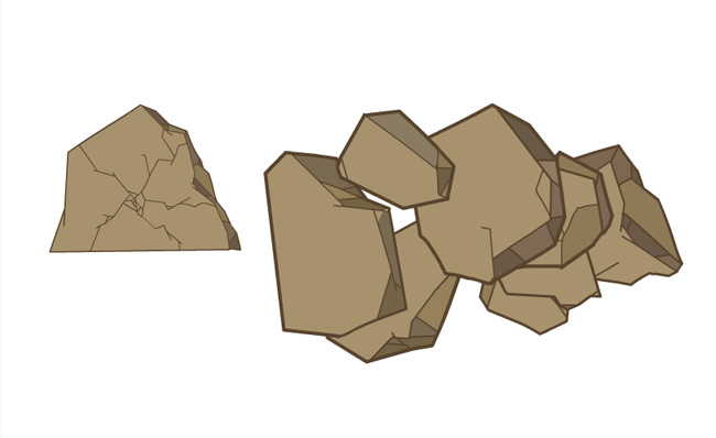 手绘石头一堆石块二维动漫视频制作道具