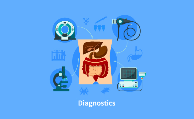 胃肠道消化系统检查工具显微镜内视镜图标矢量