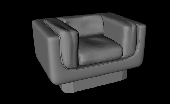 U字型单人沙发造型三维模型素材