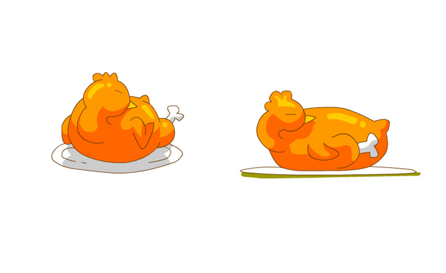 烤鸭烧鸡美食动漫动画道具模板