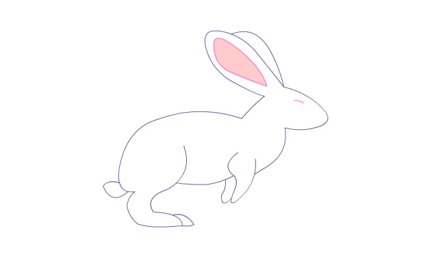 手绘卡通兔子跑步动作动画短片模板