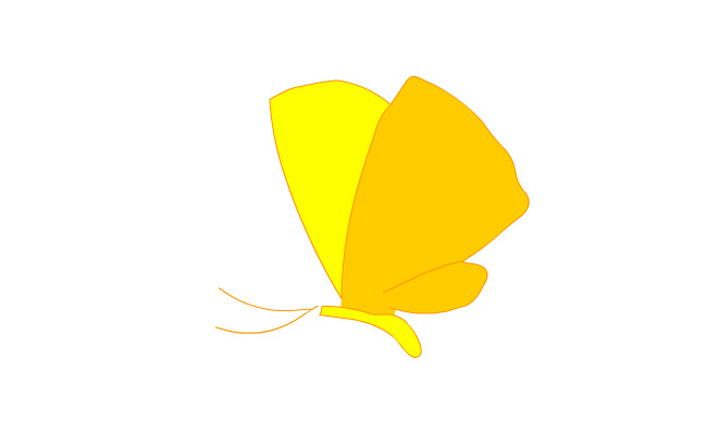黄色漂亮的蝴蝶飞舞的动作动画模板素材