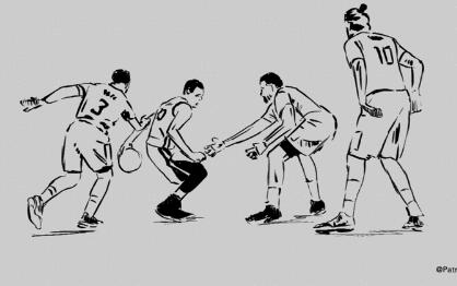 手绘漫画NBA篮球比赛运动员动作动态图学习资料