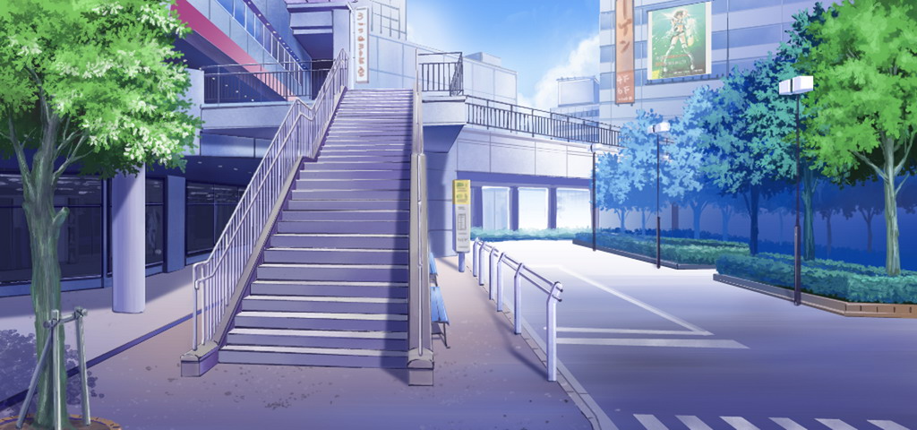 Ps动画背景不同时差的动画背景天桥的梯步 漫品购 Mg动画短片素材 Flash源文件 动漫矢量图免费素材网