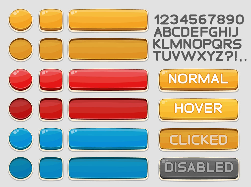 游戏UI卡通手机游戏按钮1