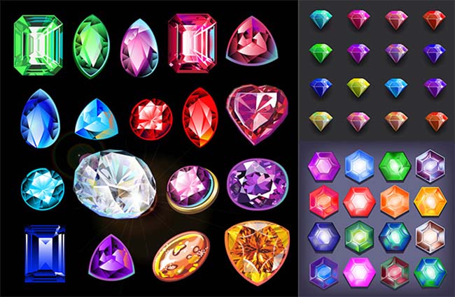 精美钻石宝石设计矢量素材游戏元素钻石首饰