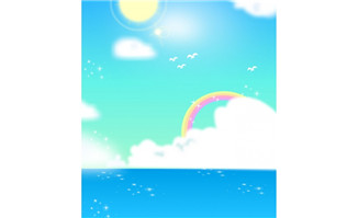 波光粼粼flash夏日场景动画