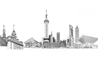 上海城市线稿