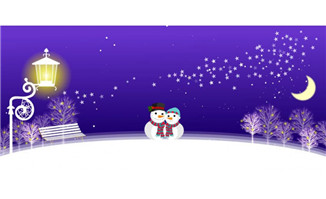 圣诞雪人夜晚flash灯光效果