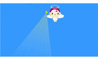 天使飞过挥棒发光flash动画