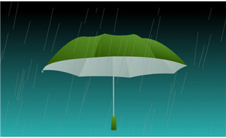 下大雨中的雨伞水滴an动画