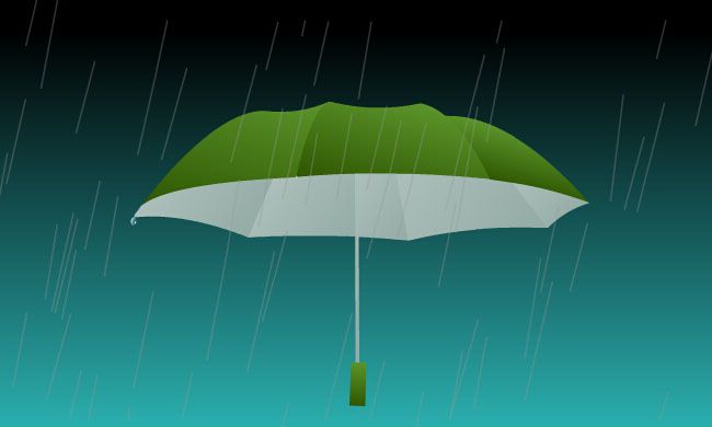 下大雨中的雨伞水滴an动画短片素材