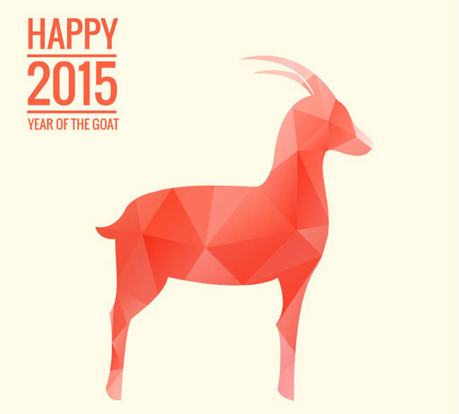 2015年红色几何形岩羊矢量素材