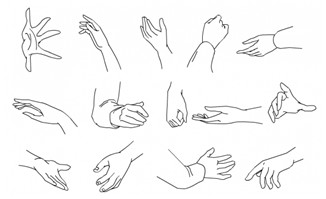 手绘手势动作矢量素材2