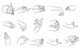 手绘手指手势矢量素材4