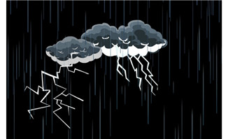 云层雷电下雨flash动画