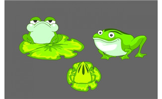 卡通青蛙动漫表情动作，