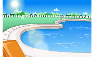 flash场景素材泳池外景