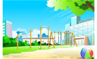 flash场景素材精致学校健身