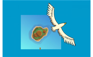 鸟飞过岛屿flash动画