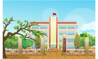 flash动画场景校园外景蓝天