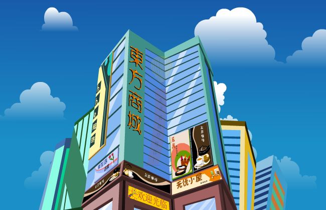 城市高楼大厦商务大楼背景设计