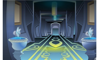 flash动画场景西方建筑魔法大殿室内走廊1