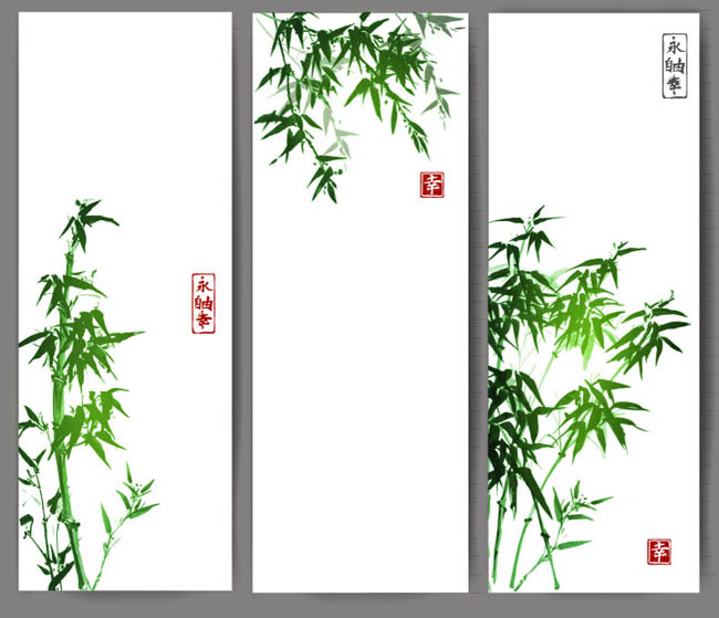 3款绿色竹子矢量素材