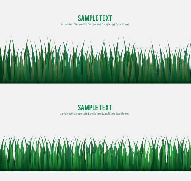 2款绿色草丛矢量图