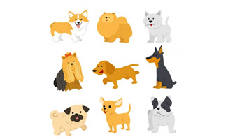9款可爱宠物犬矢量素材