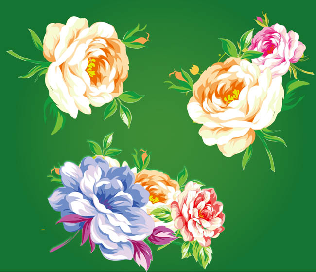 中国传统花卉矢量素材