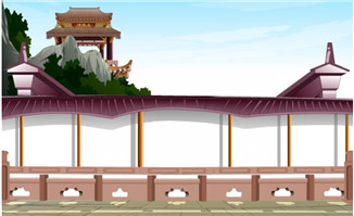 flash动画场景古代庭院