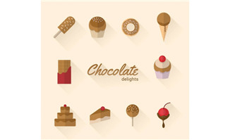 10款巧克力甜食图标矢量素