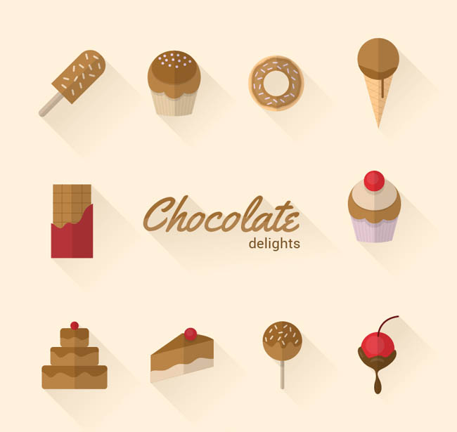 10款巧克力甜食图标矢量素材