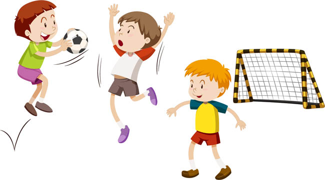 卡通儿童踢足球插画(7)